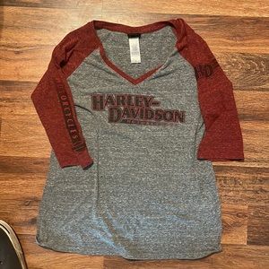 3/4 sleeve Harley Davidson baseball soft tee Raglan sleeve
